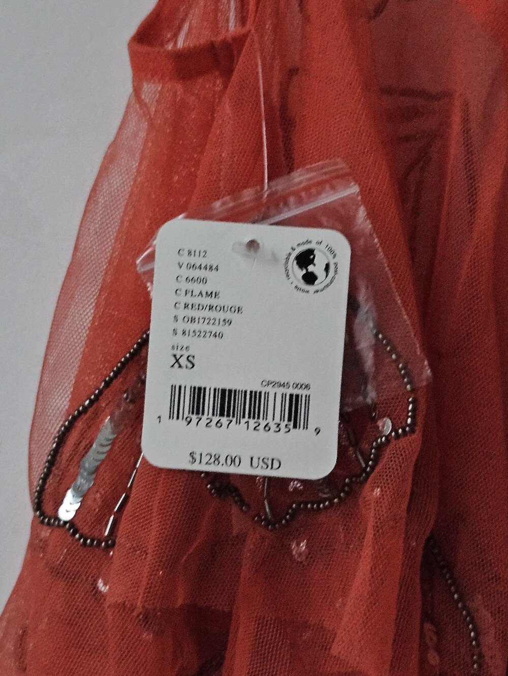 Nwt Free People Tulsa Flame Red Mesh Swing Tank - Picture 7 of 13